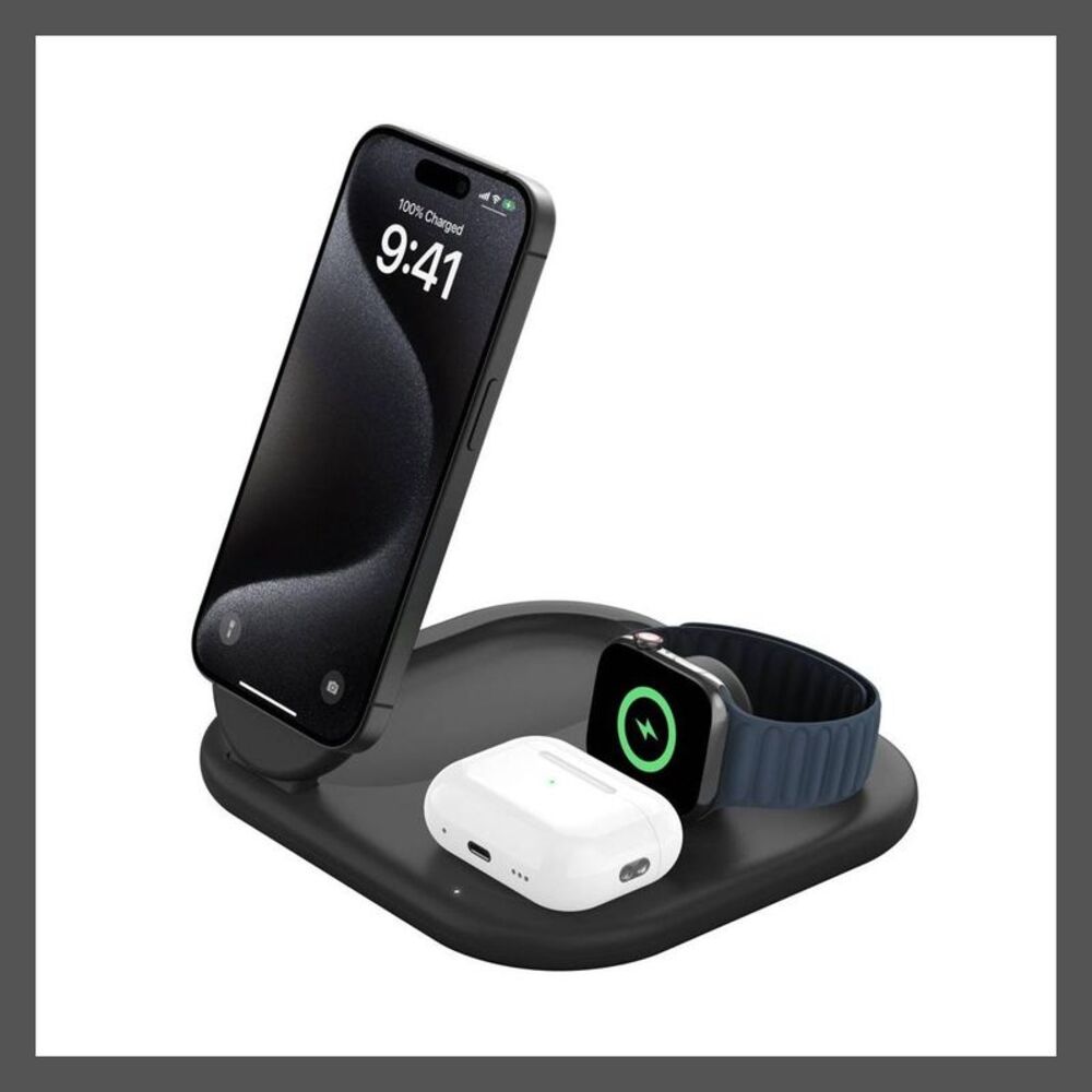 Open Box - Belkin - Qi2 15W 3-in-1 Mid Tier Wireless Stand - Bl Black - Picture 5 of 9